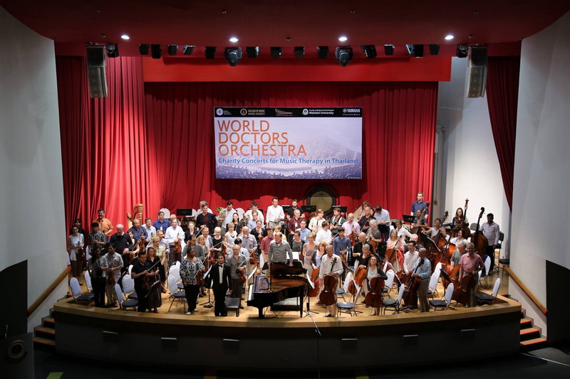 World Doctors Orchestra concert shown live in all wards at Siriraj Hospital